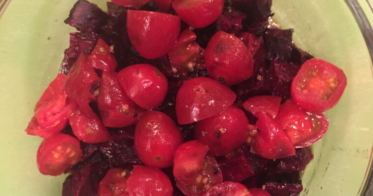 Triple Red Salad: Beet & Tomato w/Raspberry-Orange Vinaigrette